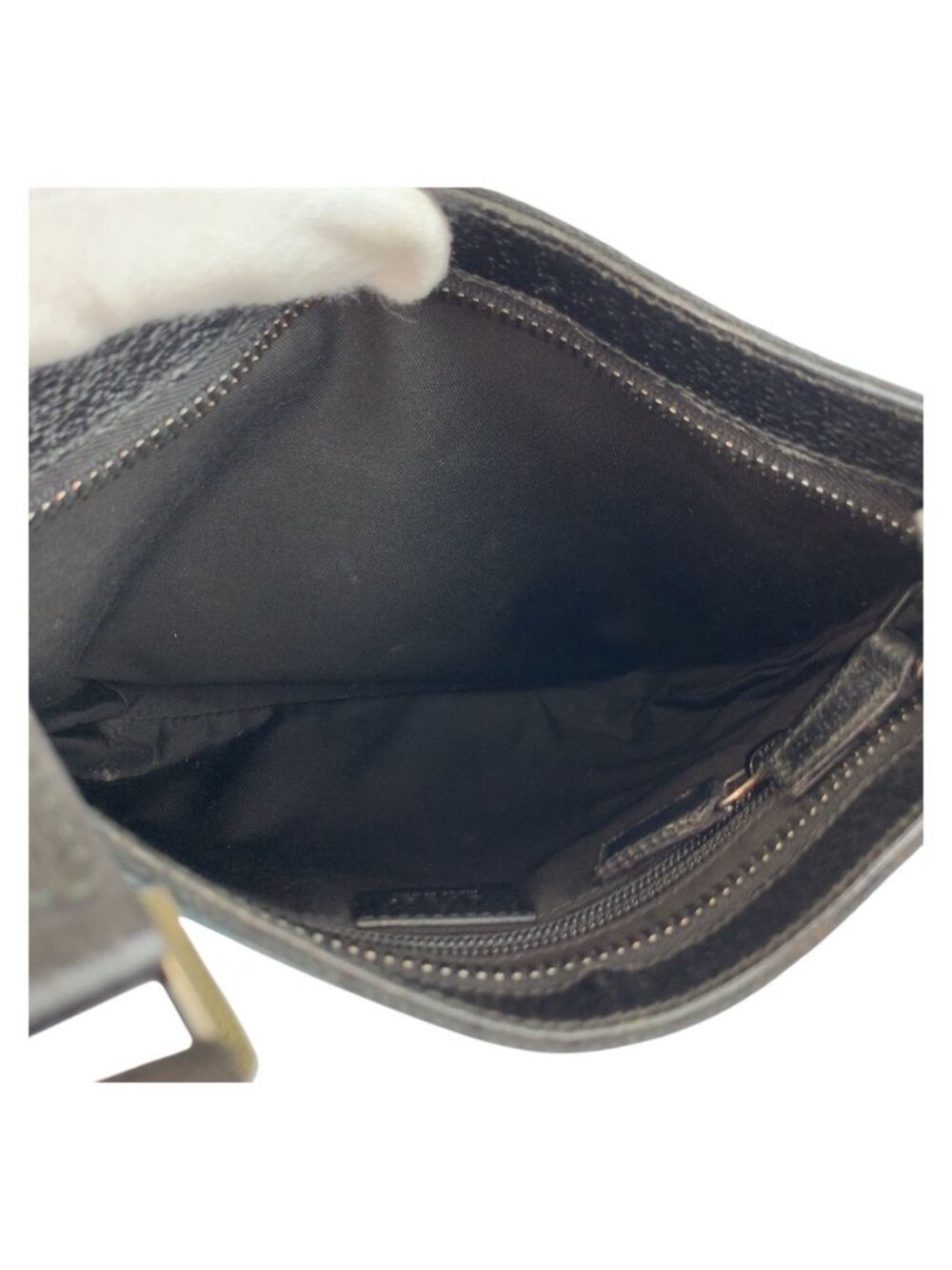 Gucci Black GG Canvas Shoulder Bag Pochette - Picture 7 of 8